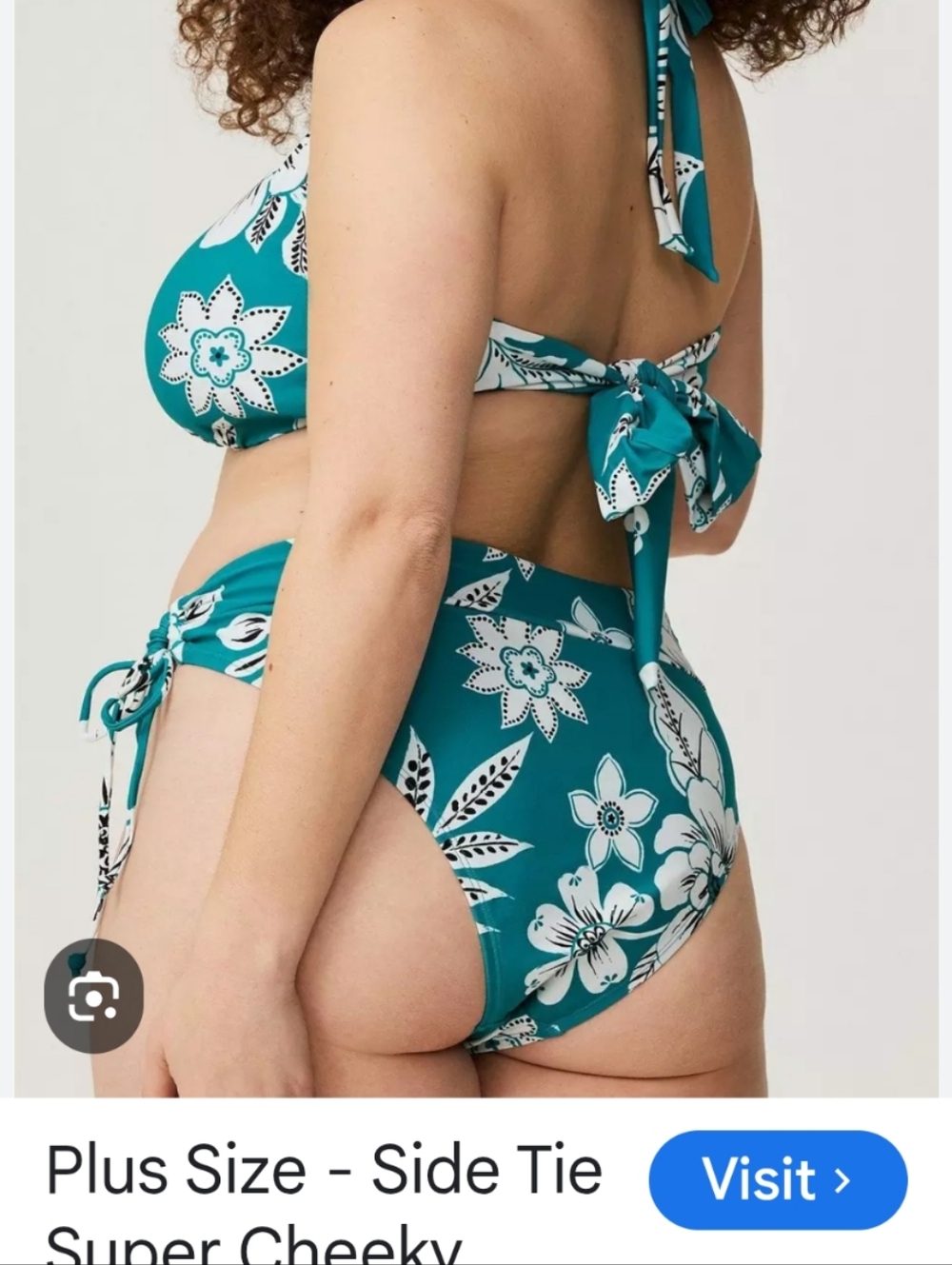 torrid Teal Floral Side-Tie Bikini Set
